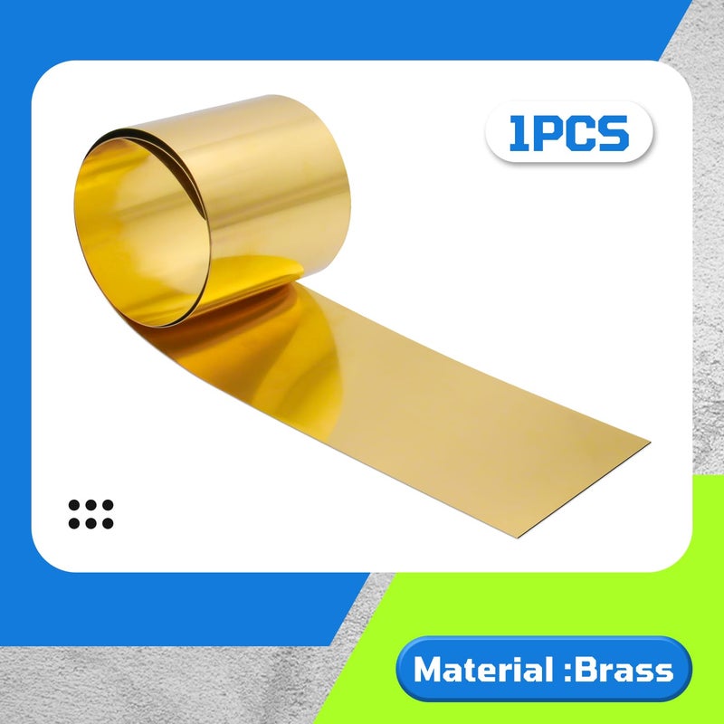 SUNKOO Brass Sheet Roll, 1000mm x 100mm x 0.2mm Brass Foil Sheet, Gold Metal Strip for Crafts, DIY, Jewelry Making, Model Projects, Repairs - Image 3